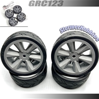 Gravity RC USGT Belted Spec Tires mounted on Grey Edge Rims (4)