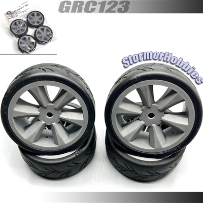 Gravity RC USGT Belted Spec Tires mounted on Grey Edge Rims (4)