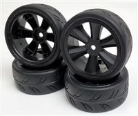 Gravity RC USGT Spec Tires mounted on Black Edge Rims (4)