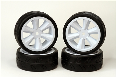 Gravity RC USGT Spec Tires mounted on White Edge Rims (4)