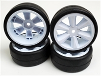 Gravity RC G-Spec Type C 24mm Touring Car Tires on White Edge Rims (4)