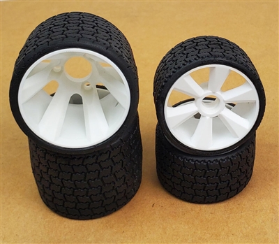 Gravity RC GR12 12th Scale Rubber Tires on white rims (4)