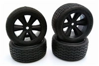 Gravity RC VTA Spec Tires mounted on Black Edge Rims (4)