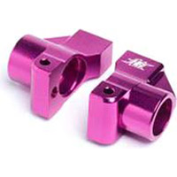 Hot Bodies Cyclone D4 Rear Hub Carriers, 0 Deg, Purple Aluminum (2)