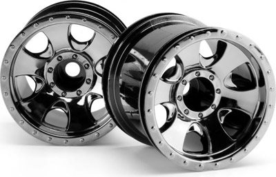 HPI Savage XS 2.2" Warlock Rims, Black Chrome (2)