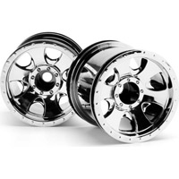 HPI Savage XS 2.2" Warlock Rims, Chrome (2)