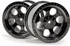 HPI Savage And Maxx 6-Spoke Rims, Black Chrome (2)