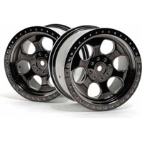 HPI Savage And Maxx 6-Spoke Rims, Black Chrome (2)