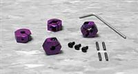 HPI 6mm Clamping Style Hex Hubs, Purple Aluminum (4)