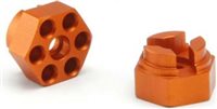 HPI Cup Racer 0mm Offset Hex Hubs, Orange Aluminum (2)