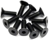 HPI D8 Flat Head Hex Socket Screws, 4 x 12mm (10)