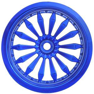 Imex Lizzard Front Wheels For Elec. Rust. And Stamp., Blue Chrome