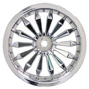Imex Lizzard Rear Wheels For Nitro Rustler And Stampede, Chrome