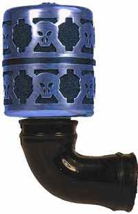 Imex Skull And Bones Air Filter Set , Blue Aluminum