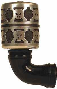Imex Skull And Bones Air Filter Set Silver Aluminum