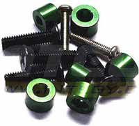 Integy AX10 Scorpion Large Spur Mod Gearbox Spacers, Green Alum.