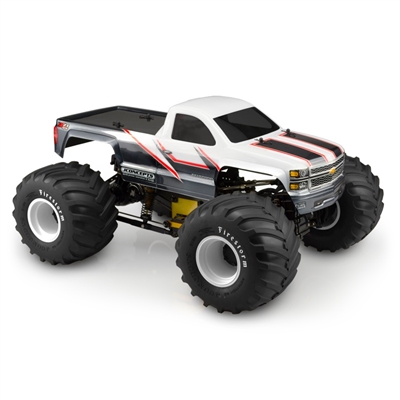 J Concepts 2014 Chevy Silverado 1500 Monster Truck Single Cab Clear Body, requires painting