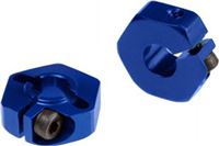 J Concepts B4.1 Front 12mm Clamping Hex Adaptors, Blue Aluminum (2)