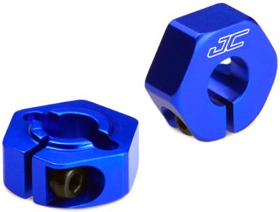 J Concepts XB4 12mm Front Hex Hubs, Clamping, Blue Aluminum (2)