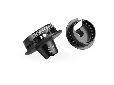 J Concepts Fin AE 12mm V2 5mm Offset Spring Cups, black