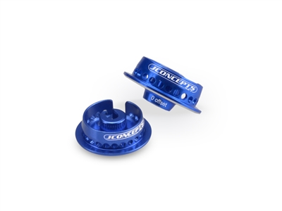 J Concepts B6/B6D Fin 0mm Offset Shock Spring Cups, blue (2)