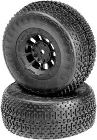 J Concepts Goose Bumps SC Tires On Hazard Rims For SC104x4/SC10RS