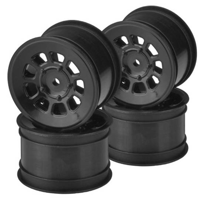 J Concepts 9 Shot 2.2" Rear Wheel, Black, for 12mm hex, 4pcs