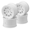 J Concepts 9 Shot 2.2" Buggy Rear Wheel, White, for B6.1, YZ2, XB2, RB7 (4)