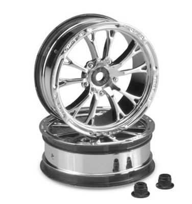 J Concepts Tactic Drag Racing Street Eliminator 2.2" 12mm Hex Front Rims, Chrome (2)