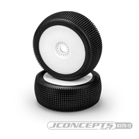 J Concepts Stalkers 1/8th Buggy Tires-Green On White Rims (2)