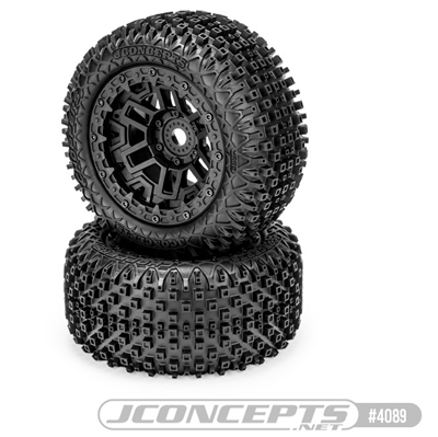 JConcepts Choppers Truck Tires mounted on Black rims Arrma 6S