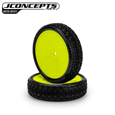 J Concepts 3DP Buggy 2WD Front Tires on yellow rims (2)