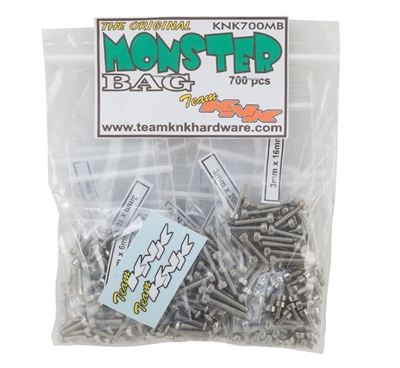Team KNK Monster Bag - 700 Piece M3 Metric Stainless Bulk Bag