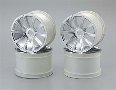 Kyosho ST-R Ten Spoke Wheel Set, Chrome (4)