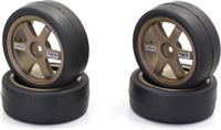 Kyosho Bs Potenza Hg Tires Mounted On TE37 Bronze Rims (4)