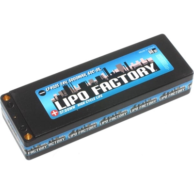 Lipo Factory 2S 7.4v 5000mAh 60C Standard Lipo Battery Pack with 5mm bullets