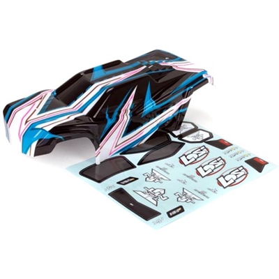 Losi Ten-MT Painted Body Set, black/blue