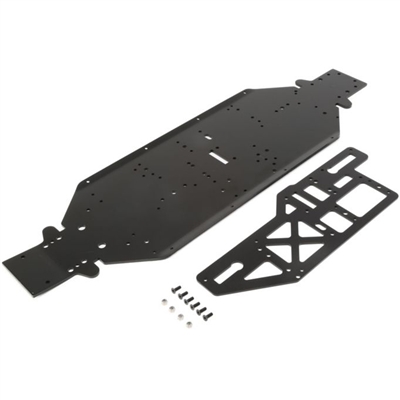 Losi 1/5th DBXL-E 4mm Chassis with brace plate, black