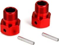 Losi 1/5th DBXL Front/Rear Wheel Hexes, red aluminum (2)
