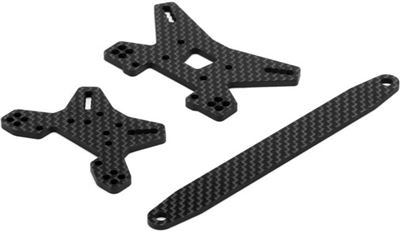 Losi Mini 8ight-T Front and Rear Shock Towers/Battery Brace, graphite