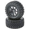 Losi Mini 8ight-DB Front/Rear Tires-Mounted on Black Rims (2)