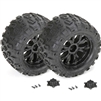 Losi Ten-MT Tires Mounted on Black Rims (2)