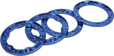 Losi Night Crawler Molded Bead Lock Rings, Blue Chrome