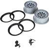 Losi 5ive-T Rims And Beadlock Set, Grey With Black Rings (2)