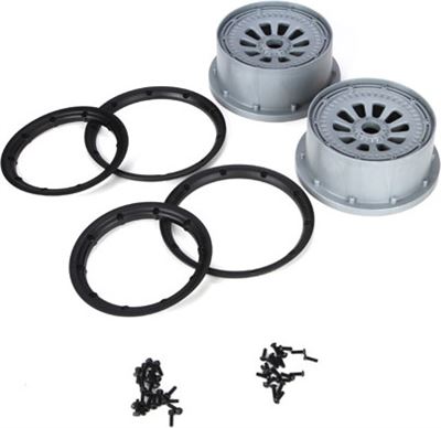 Losi 5ive-T Rims And Beadlock Set, Grey With Black Rings (2)