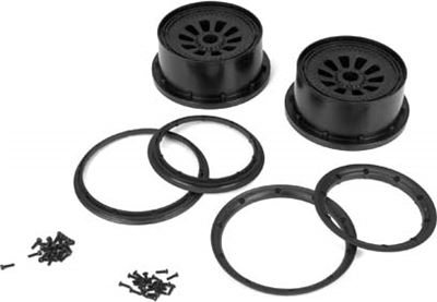 Losi 5ive-T Rims And Beadlock Set, Black (2)