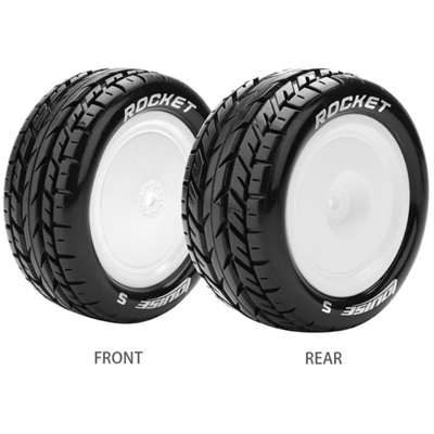 Louise E-Rocket 1/10 Buggy 4WD/2WD Rear Tires, mounted (2)