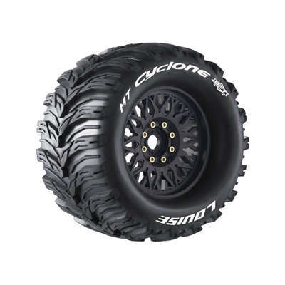 Louise MFT MT Cyclone Sport 1/8 Truck Tires on 17mm Hex Black Rims (2)