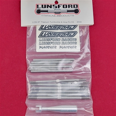 Lunsford Losi 8T Turnbuckle And Hinge Pin Set, Titanium (7 + 6)