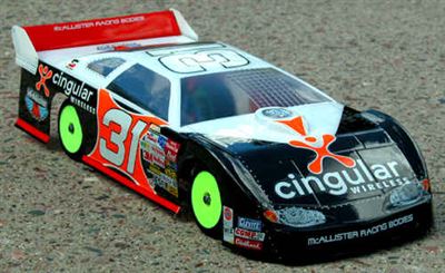 McAllister Tucson Late Model Dirt Oval Clear Body-200mm, requires painting